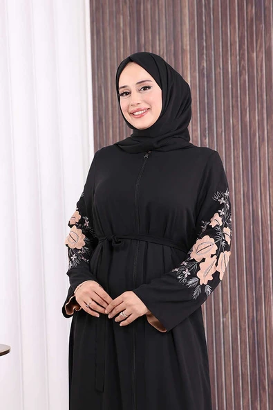 Çift Taraflı Çift Renk Ferace 7897 Siyah - Resim 4