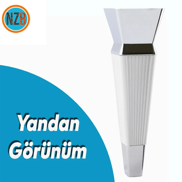 Mobilya Oturma Grubu Kanepe Sehpa TV Ünitesi Koltuk Ayağı Baza Ayakları Beyaz Krom 20 cm - 4