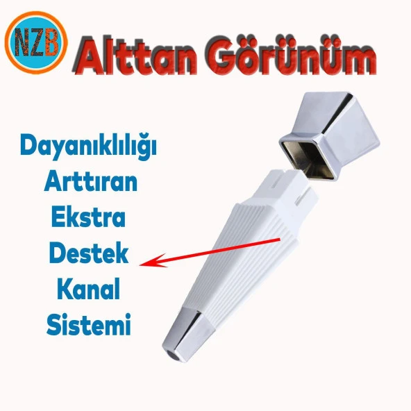Mobilya Oturma Grubu Kanepe Sehpa TV Ünitesi Koltuk Ayağı Baza Ayakları Beyaz Krom 20 cm - 5