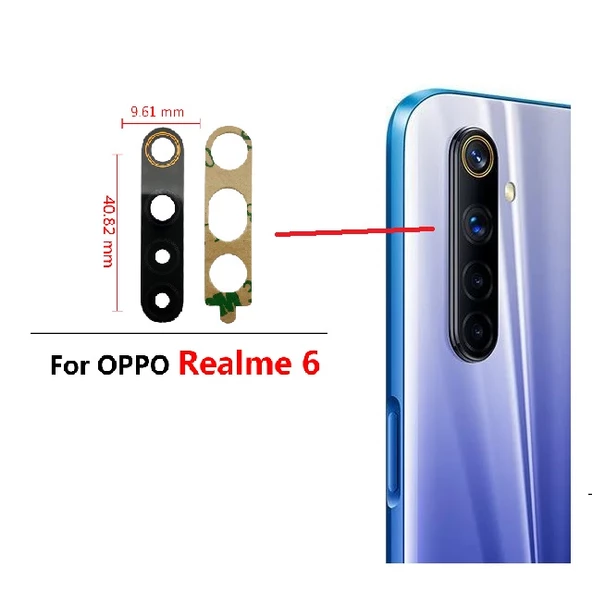 Tkgz Oppo Realme 6 Arka Kamera Camı Lens Yapışkanlı ürün görseli