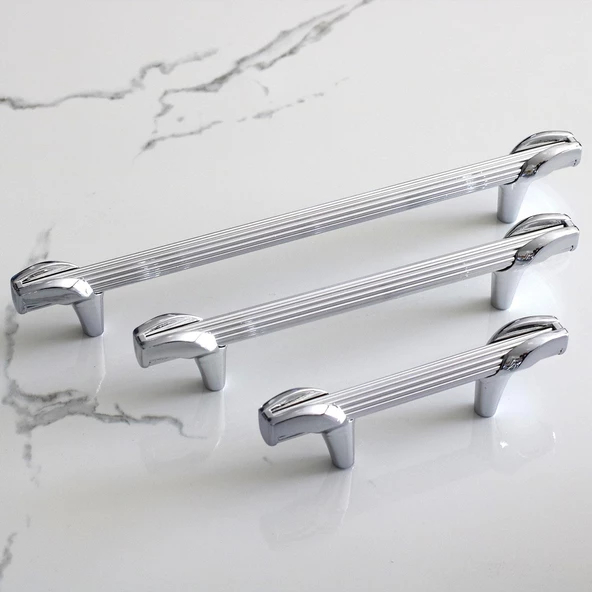 Duru 224 mm Metal Kulp Mutfak Mobilya Dolabı Çekmece Dolap Kulpları Kapak Kulbu Kulpu Krom Renk - Resim 6