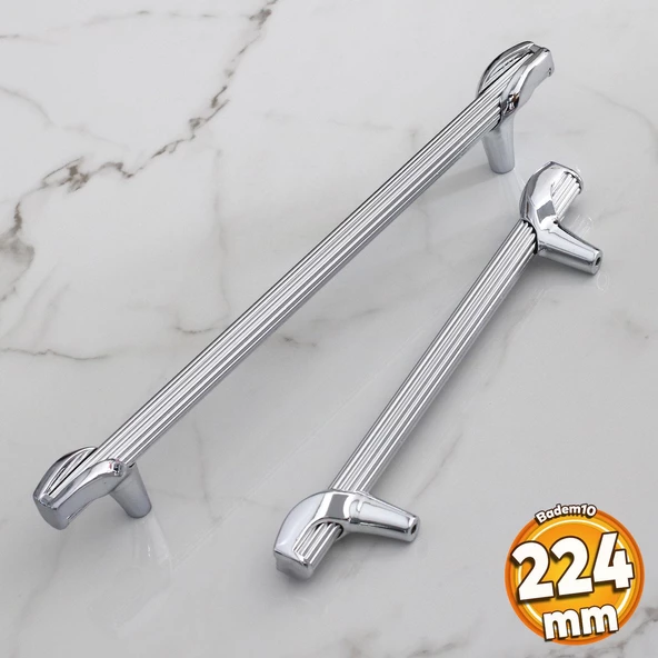 Duru 224 mm Metal Kulp Mutfak Mobilya Dolabı Çekmece Dolap Kulpları Kapak Kulbu Kulpu Krom Renk