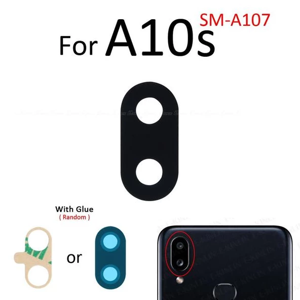 Tkgz Samsung Galaxy A10S Arka Kamera Camı Lens Yapışkanlı