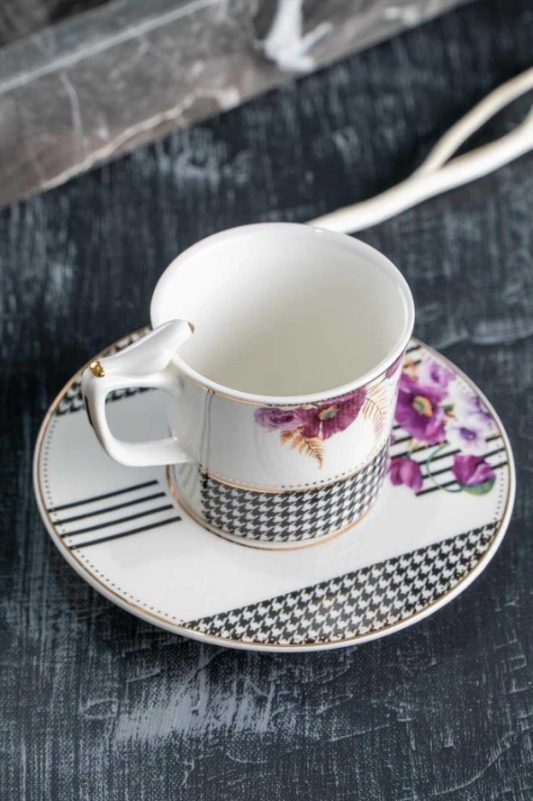 Acar Black Wall 6'lı Kahve Fincan Takımı - 5