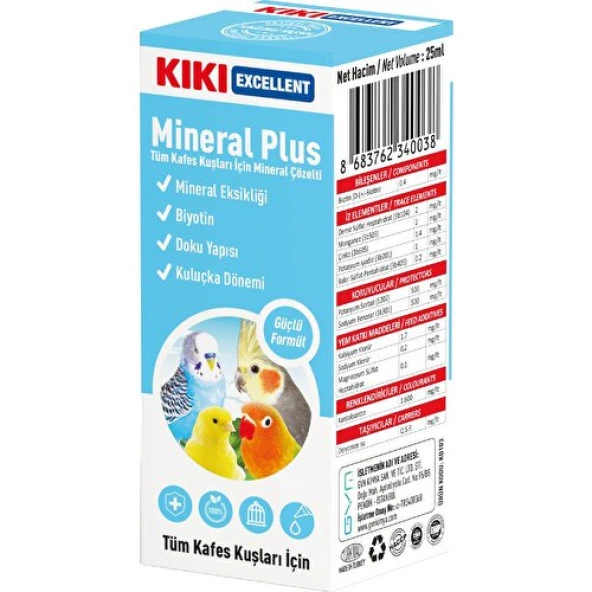 Kiki Excellent Kuş Mineral Plus 25 Ml. KB103