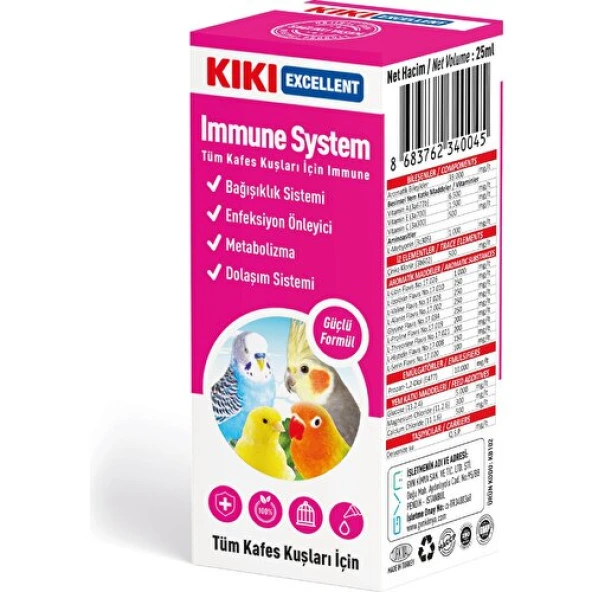 Kiki Excellent Kuş Immune System 25 Ml. KB102