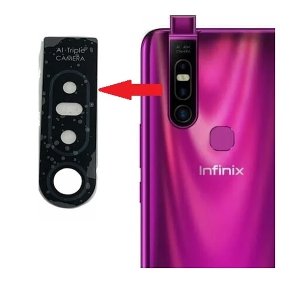 Tkgz Infinix S5 PRO Arka Kamera Camı Lens Yapışkanlı
