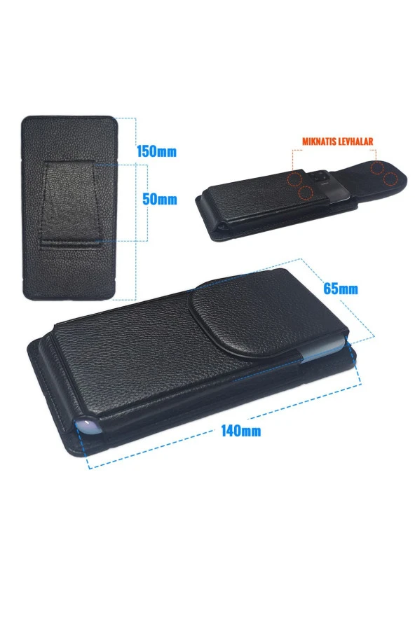 Huawei Y3ıı Kılıfı Kemere Takılan Kapaklı Kemer Kılıf - Resim 2