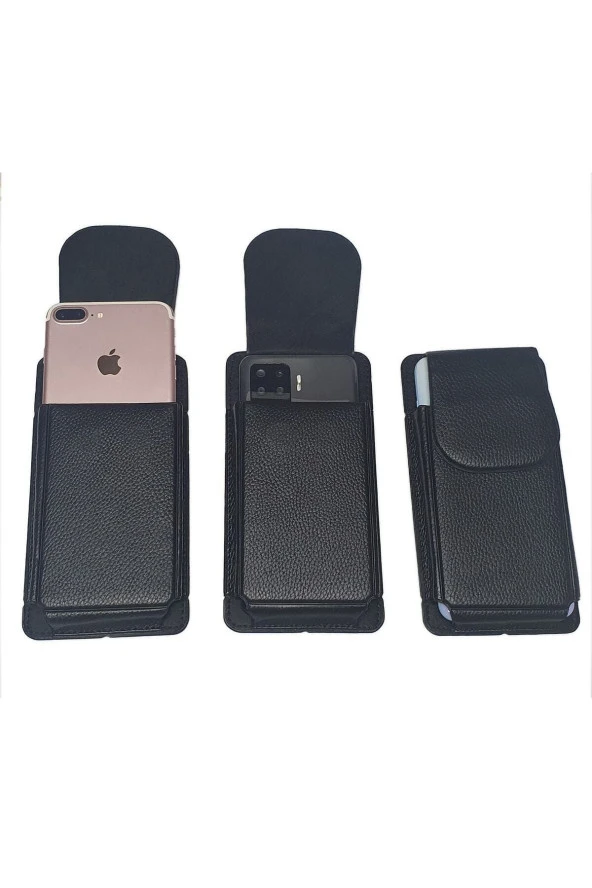 Kemere Takılan Telefon Kılıfı Dik Bel Kemer Kılıfları Kapaklı Mıknatıslı 16.2 X 8 Cm - Resim 4