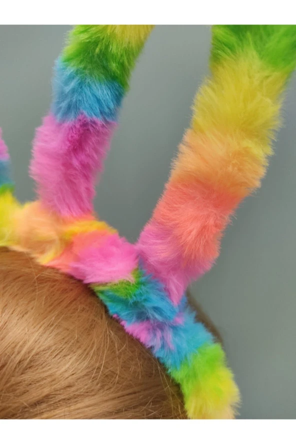 Tavşan Kulak Taç Renkli Peluş Tavşan Kulak Taç - 3