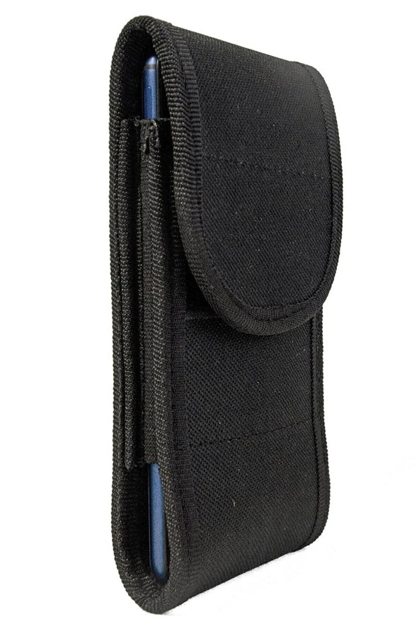 Jd170 Kanvas Kumaş Cırt Kapaklı Kemere Takılan Telefon Kılıfı - 3