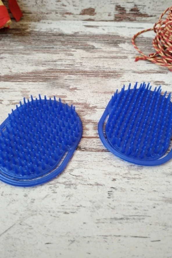 Ele Geçmeli Yıkama Tarağı Pratik Banyo Tarak Saç Masaj Mavi 1410 - 2