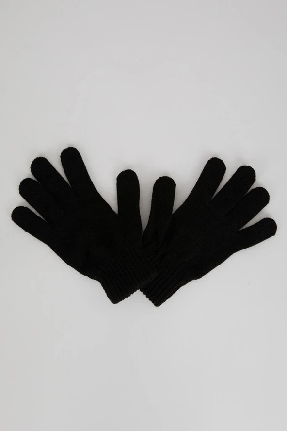 Unisex Siyah Triko Eldiven - 2