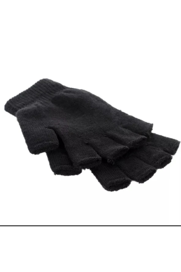 Siyah , Örgü , Parmaksız , Bisikletçi Eldiveni ( Unisex ) - 5