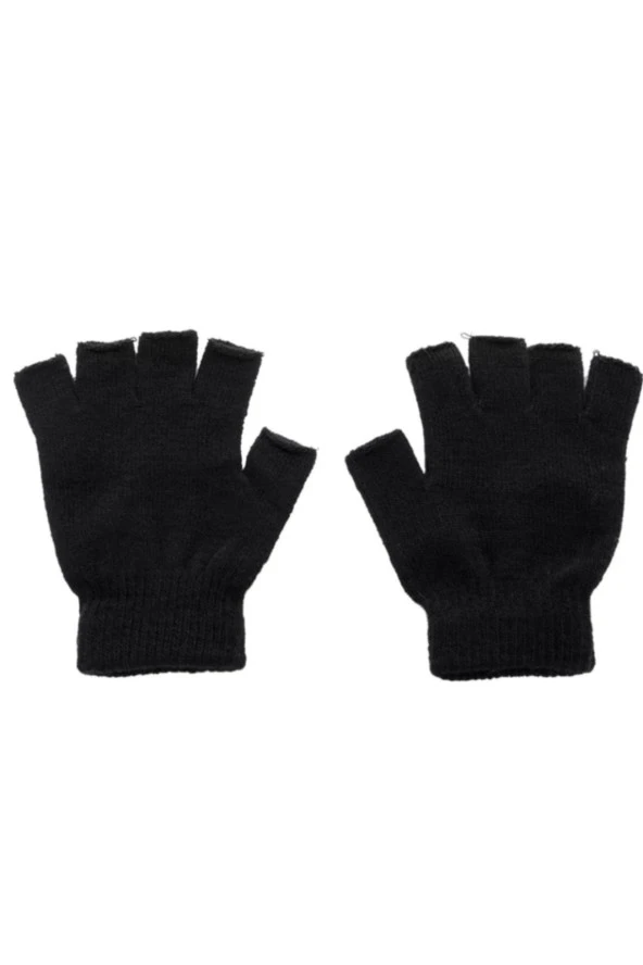 Siyah , Örgü , Parmaksız , Bisikletçi Eldiveni ( Unisex ) - 3