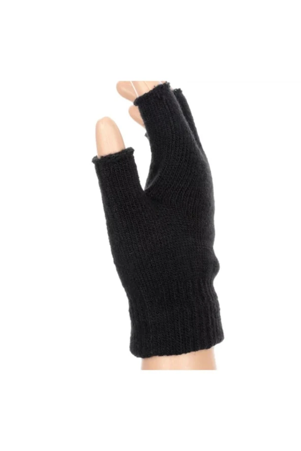 Siyah , Örgü , Parmaksız , Bisikletçi Eldiveni ( Unisex ) - 4