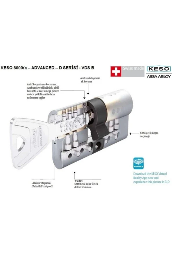 Keso Assa Abloy Omega Silindir(70mm)