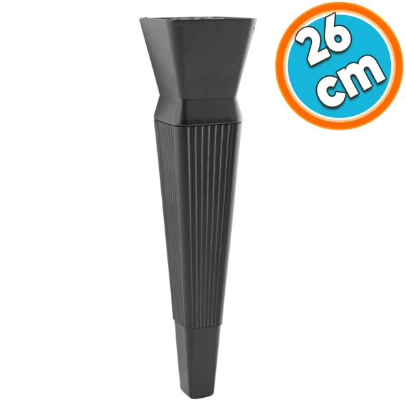 Mobilya Oturma Grubu Kanepe Sehpa TV Ünitesi Koltuk Ayağı Baza Ayakları Mat Siyah 26 cm ürün görseli