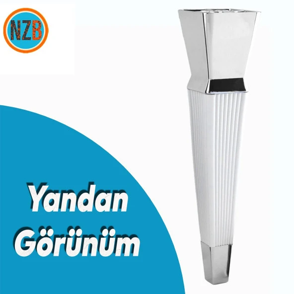 Mobilya Oturma Grubu Kanepe Sehpa TV Ünitesi Koltuk Ayağı Baza Ayakları Beyaz Krom 26 cm - Resim 3