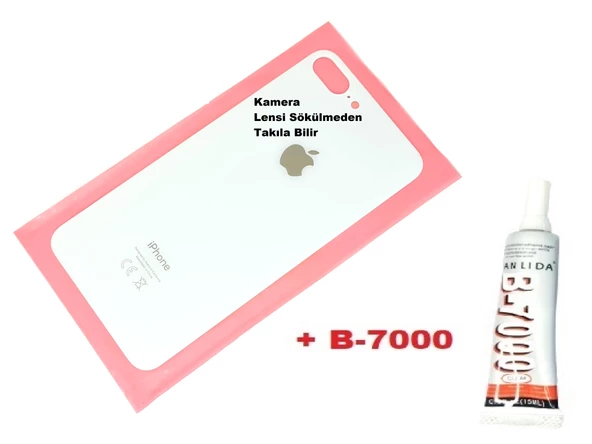 Tkgz İphone 8 PLUS Arka Pil Batarya Kapağı (CAM+B-7000) BEYAZ