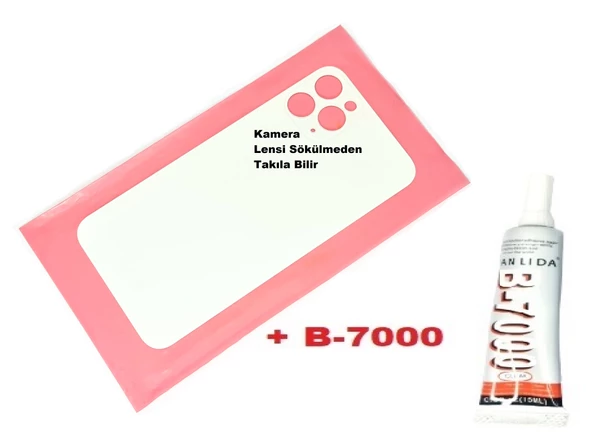Tkgz İPhone 12 PRO Arka Pil Batarya Kapağı (CAM+B-7000) BEYAZ