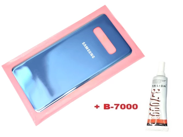 Tkgz Samsung Galaxy S10 PLUS Arka Pil Batarya Kapağı (CAM+B-7000) MAVİ ürün görseli 1