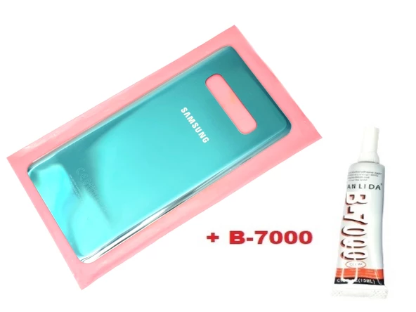 Tkgz Samsung Galaxy S10 PLUS Arka Pil Batarya Kapağı (CAM+B-7000) YEŞİL