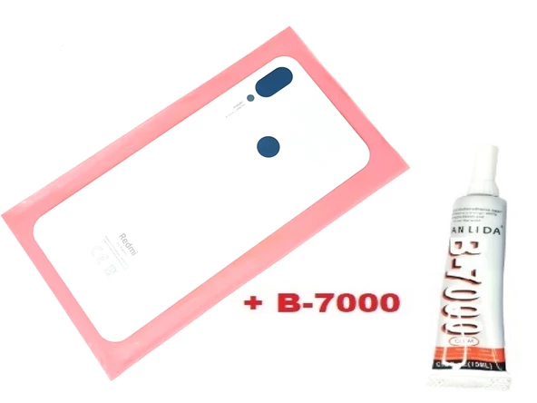 Tkgz Xiaomi Redmi NOTE 7 Arka Pil Batarya Kapağı (CAM+B-7000) BEYAZ