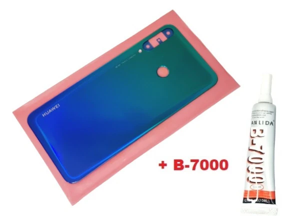 Tkgz Huawei Uyumlu P40 LİTE E Lite Arka Pil Batarya Kapağı (B-7000) MAVİ