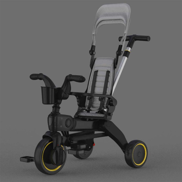 Maxi Taxi Trike Plus F3 Ebeveyn Kontrollü Katlanabilir Bisiklet Gri - 5