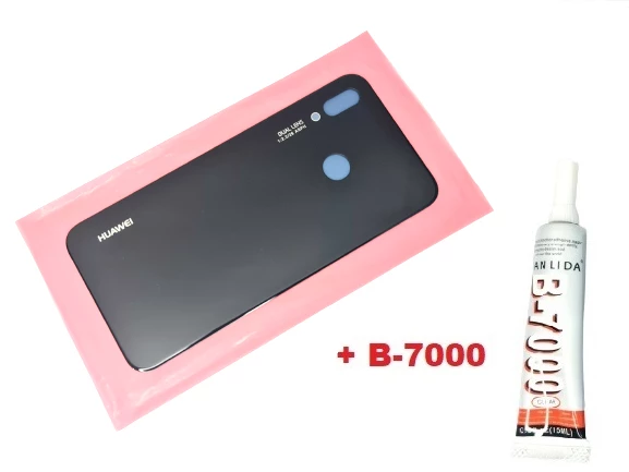 Huawei Uyumlu P20 Lite Arka Pil Batarya Kapağı (CAM+B-7000) SİYAH ürün görseli 1
