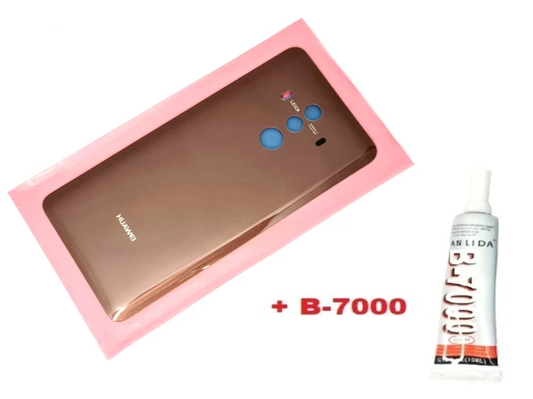 Huawei Uyumlu MATE 10 Pro Arka Pil Batarya Kapağı (CAM+B-7000) GOLD