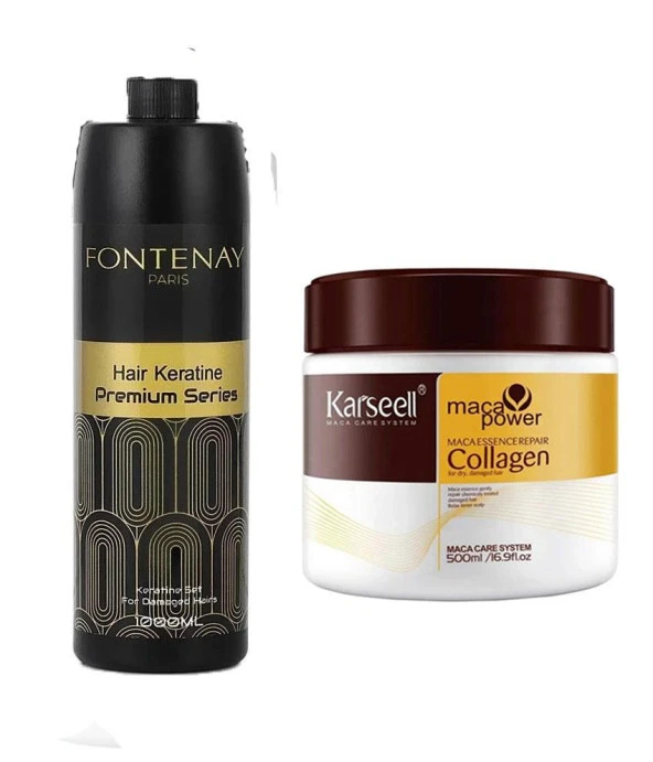 Fontenay Karsell Collagen Saç Maskesi &Proteinli 500 ml+ Yıpranmış Saçlar Için Saç Keratini 2'Li Set