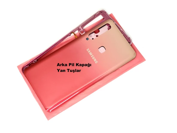 Tkgz Samsung Galaxy A9 A920 2018 FULL ORJ KASA Arka Pil Batarya Kapağı (TAMİR SETİ) PEMBE - 2