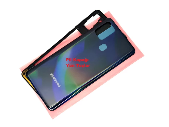 Tkgz Samsung Galaxy A31 A315 KASA Arka Pil Batarya Kapağı (TAMİR SETİ) SİYAH - 2