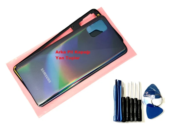 Tkgz Samsung Galaxy A51 (SM-A515) KASA Arka Pil Batarya Kapağı (TAMİR SETİ) SİYAH