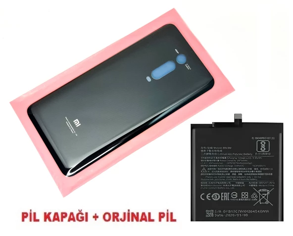 Tkgz Xiaomi Mİ 9T Pro Arka Pil Batarya Kapağı + PİL (CAM) SİYAH ürün görseli 1