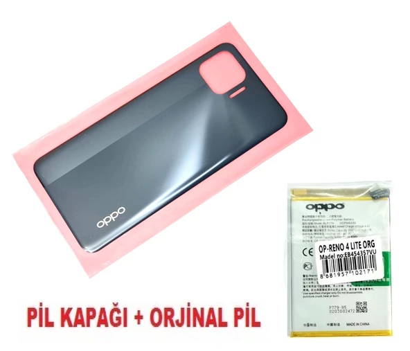 Tkgz Oppo Reno 4 Lite Arka Kapak Batarya Pil Kapağı + PİL SİYAH