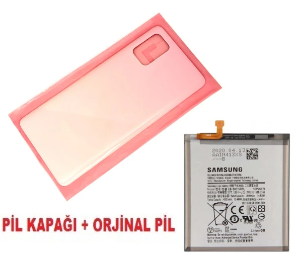 Tkgz Samsung Galaxy A71 A715 Arka Pil Batarya Kapağı + PİL PEMBE