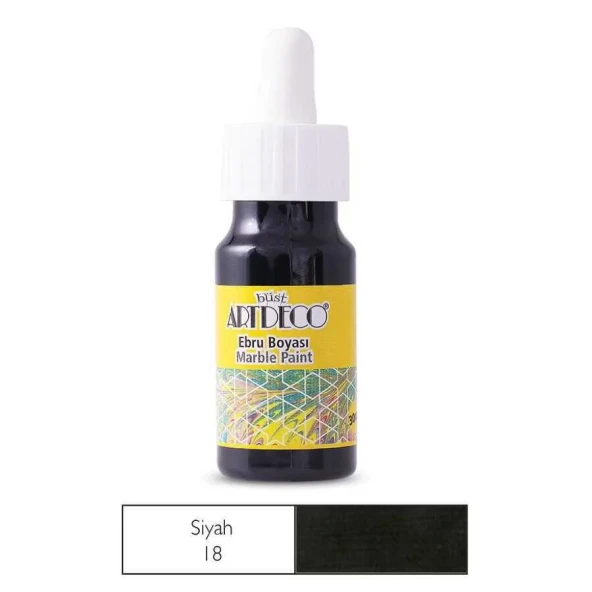 Artdeco Ebru Boyası 30 ml Siyah - 1