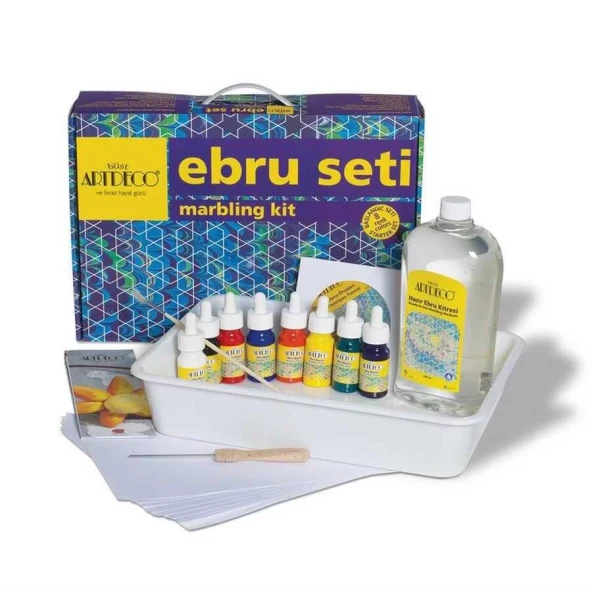 Artdeco Ebru Başlangıç Seti 8 Renk Çantalı