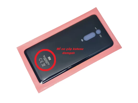 Tkgz Xiaomi Mİ 9T Mi 9T Pro Arka Pil Kapağı Mİ Damgalı (CAM) SİYAH ürün görseli 1