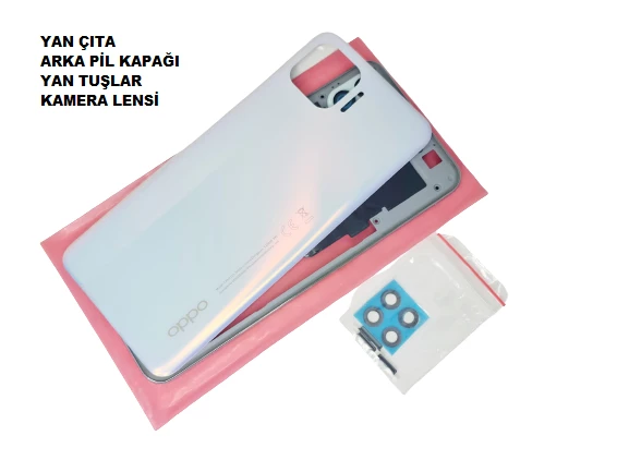 Oppo Reno 4 Lite KASA FULL Arka Pil Kapağı BEYAZ