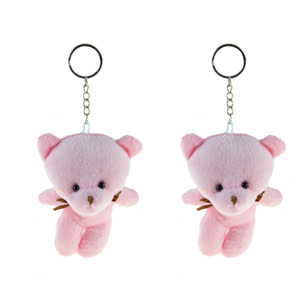Anahtarlık pelüş Ayıcık Anahtarlık İkili Set Pembe 12 Cm