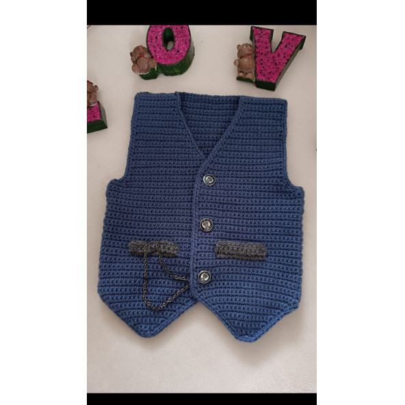 ATA YELEK (el örgüsü bebek yeleği) - 2