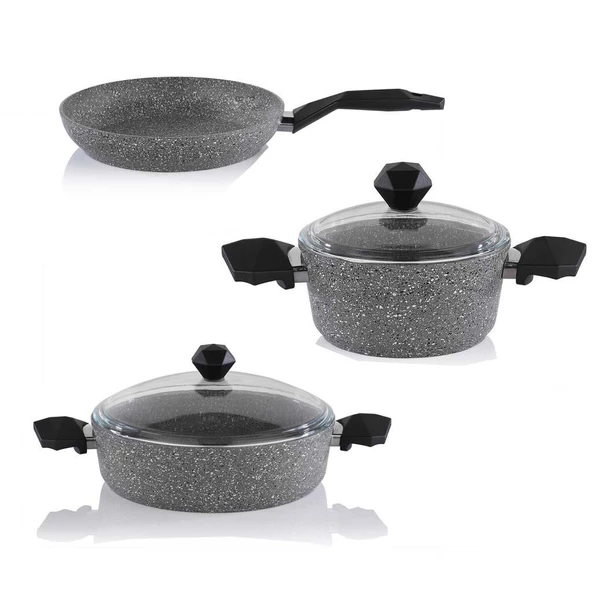 Granit 24 CM Karnıyarık Tava ve Derin Tencere