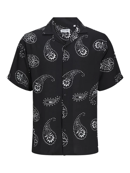 JACK JONES Erkek Kısa Kollu Desenli Gömlek 12248448