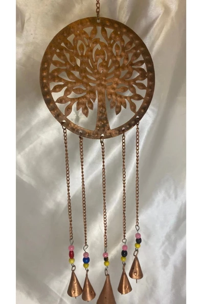 Deprem Zili Çanı Rüzgar Çanı Zili Feng Shui HaYat Ağacı Komple Metal 5 Çanlı Bakır Orta Boy ürün görseli