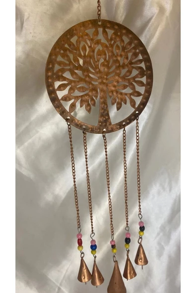 Deprem Zili Çanı Rüzgar Çanı Zili Feng Shui HaYat Ağacı Komple Metal 5 Çanlı Bakır Orta Boy - Resim 2