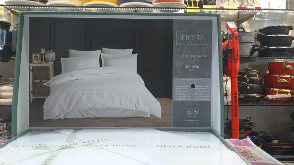 Fiesta Saten Çift Kişilik  Nev Takımı Geometrıc Belinda Krem